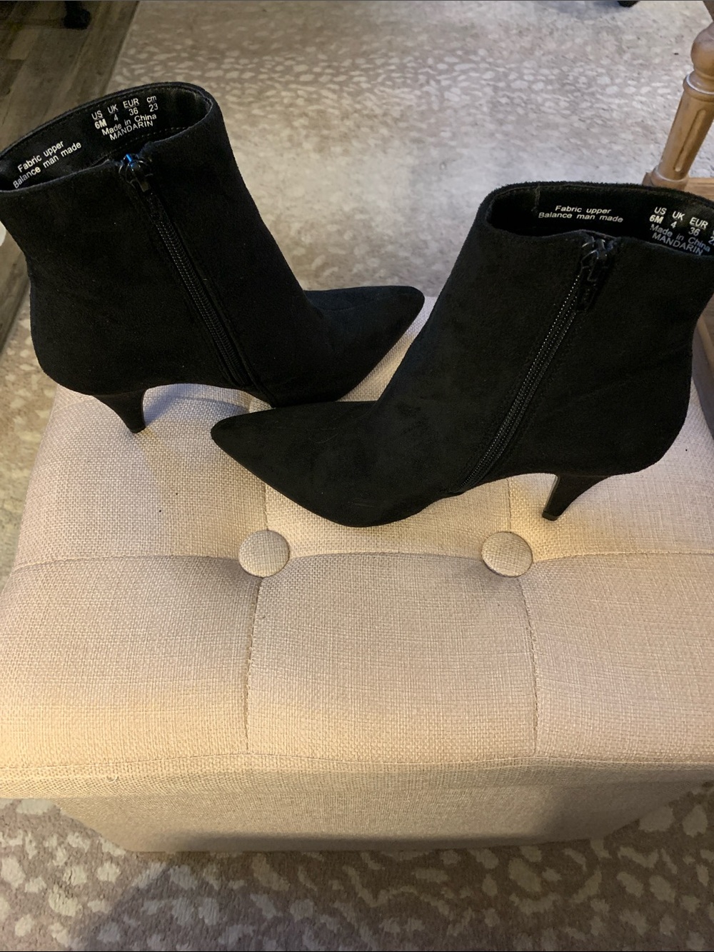 Carlos by Carlos Santana Black Suede Pointed Toe Ankle Booties